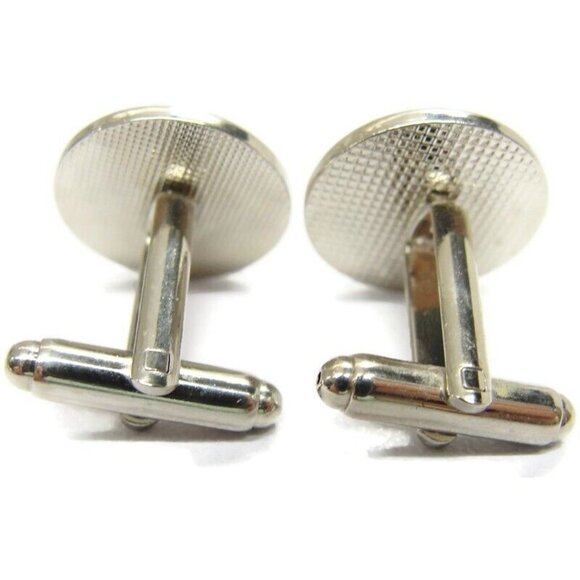 Vintage Gibdock Cufflinks European Ship Repair Company Silver Tone Red Enamel - Picture 6 of 14